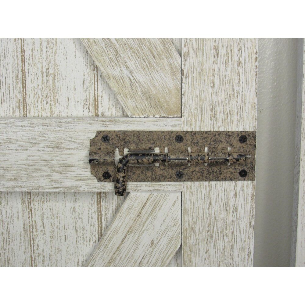Pair of Hobby Lobby "The Spring Shop" Farmhouse Wood Wall Decor - 31" Shutters - Picture 5 of 10